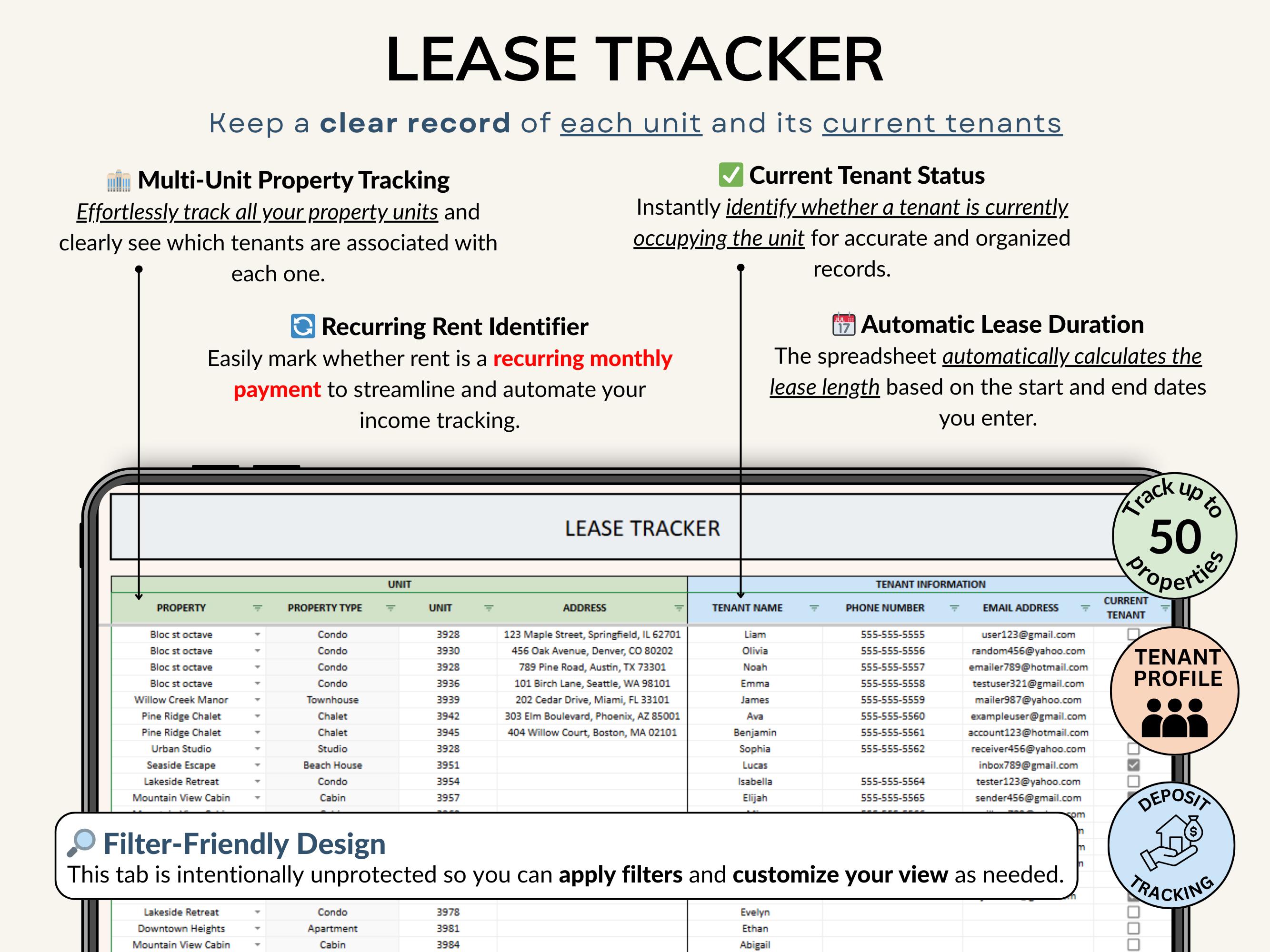 Rental Property Bookkeeping Google Sheets Landlord Spreadsheet Multi ...