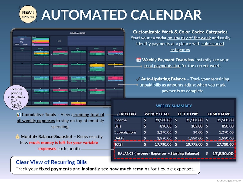 Ultimate Family & Couple Budget Spreadsheet for Google Sheets & Excel n Dark Mode. Track household expenses, recurring & variable transactions, bills, debts, and income. Includes dashboards, monthly tabs, wealth tools like 50/30/20, sinking funds, net worth, investments, and no-spending challenge. Perfect for managing family finances, kids’ costs, and planning monthly and yearly budgets.