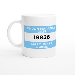 Personalized Blue Run Bib: Custom Race Number, Motivational Running Gift