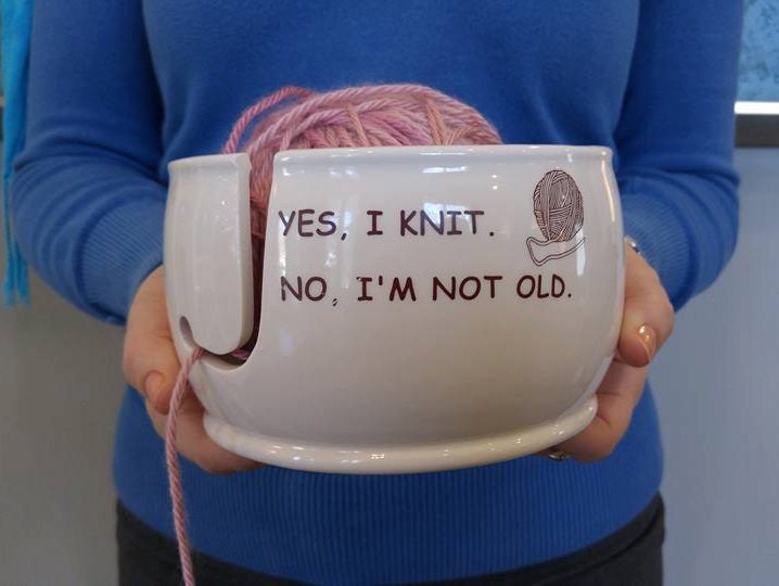 Ceramic Yarn Bowl Funny Yarn Bowl Gift for Knitter Etsy