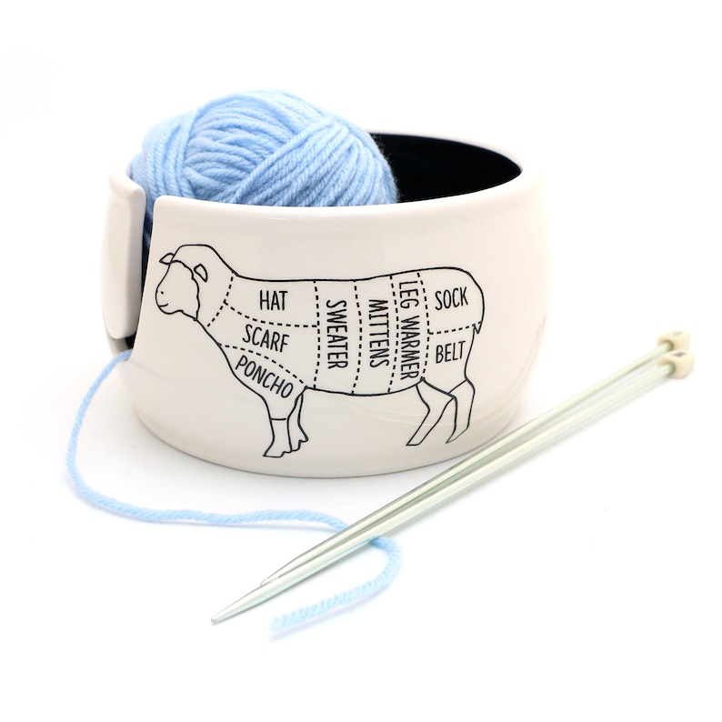 Sheep Yarn Bowl Sheep Parts Yarn Bowl Ceramic Yarn Bowl image 0