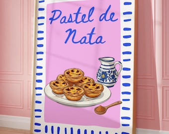 Pastell de Nata konsttryck | Portugisisk vaniljsåskt köksinredning
