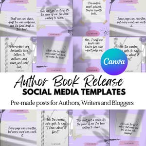 200 Romance Author Social Media Posts- Author Social Media Marketing- Canva Template Posts Instagram Content
