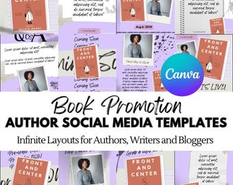 Social Media Kit für Autoren und Verfasser: Buch Präsentations Posts (Canva Digital Download Vorlagen)