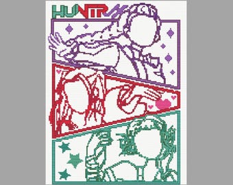 Huntrix Cross Section Colors Silhouette KPop Demon Hunters