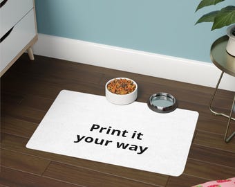 Custom Pet Name Food Mat 12x18 | Personalized Dog Cat Feeding Mat Gift