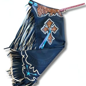 Hand Tooled Leather Rodeo Chaps – Custom Handmade Western Bull Riding Cowboy Gear, Rodeo Outfit