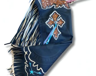 Hand Tooled Leather Rodeo Chaps – Custom Handmade Western Bull Riding Cowboy Gear, Rodeo Outfit