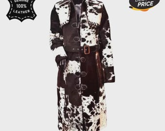 Handmade Hair-On Cowhide Leather Western Jacket – Real Cow Print Rodeo Coat for Women