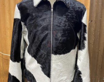 Handmade Cowhide Fringe Leather Jacket: Western Rodeo Boho Coat