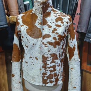 Men’s Genuine Hair-On Cowhide Leather Jacket – Western Cowboy Biker Coat | Handmade Custom Fit Real Pony Skin Outerwear