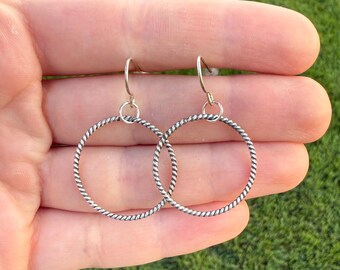 Laramie Earrings - Sterling Silver Hoop Earrings - Western Hoop Earrings - Handmade Cowgirl Western Jewelry - Western Accessories