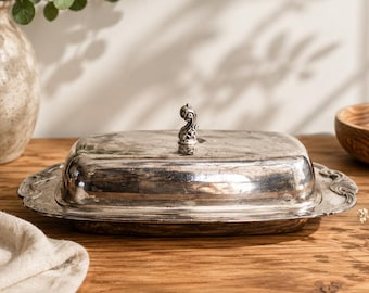 Wm A Rogers Silver Plated Butter Dish, Silver Plated Butter Dish