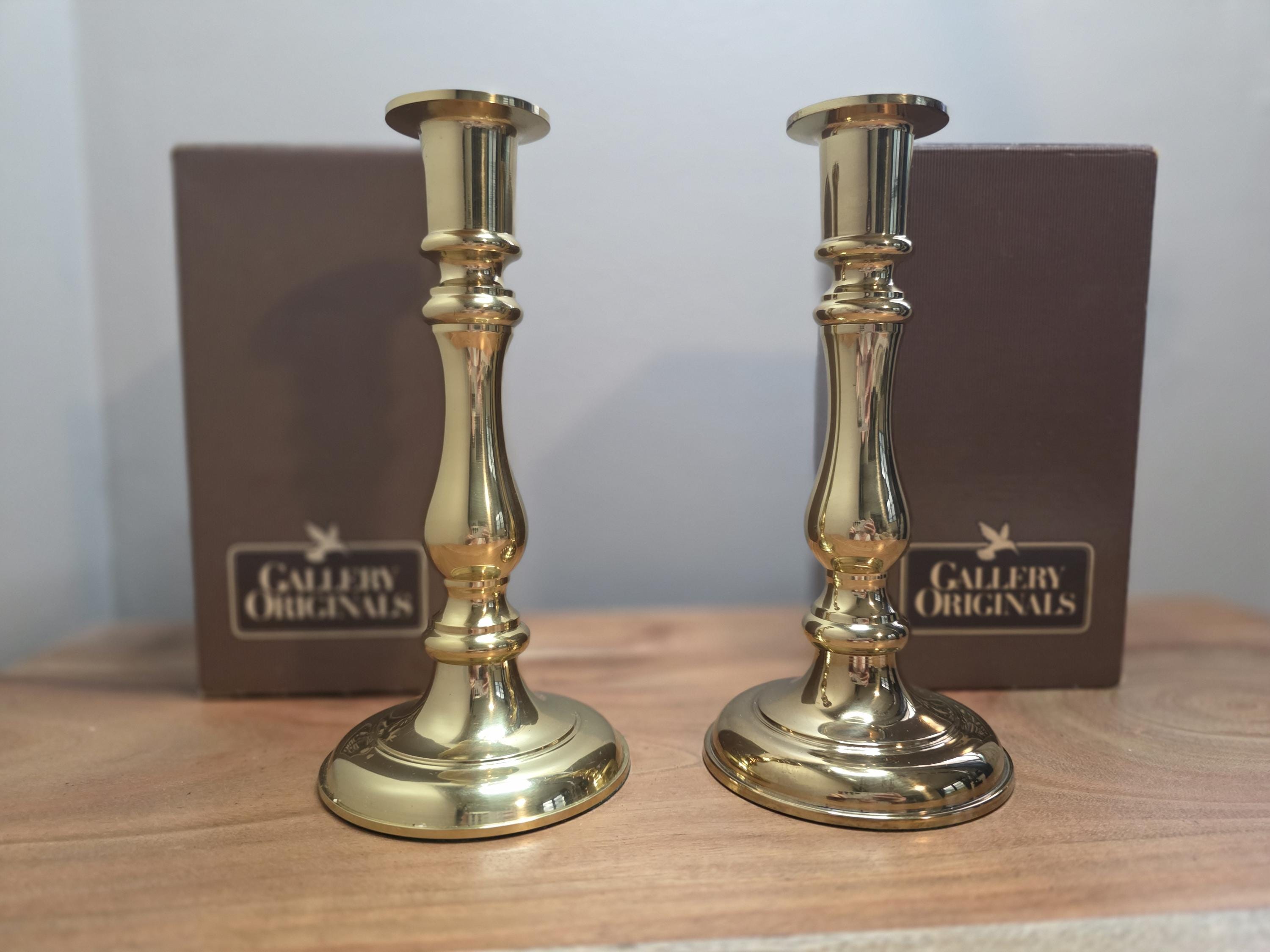 Set of 8 Sturdy Brass Candle Followers, Candle Toppers for 1