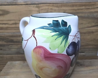 Vintage Italian Fruit Pitcher • Pizzato Hand-Painted Ceramic Jug
