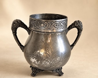 Antique Occedental Quadruple Silverplate Sugar Bowl No 815