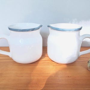 Vintage Waechtersbach Small Pitcher Set Blue Rim