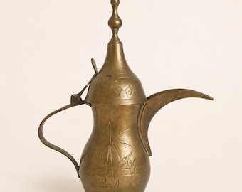 Vintage Saudi Arabian Brass Dallah Coffee Pot