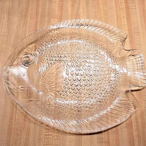 Vintage Arcopal France Glass Large Fish Platter, 15"