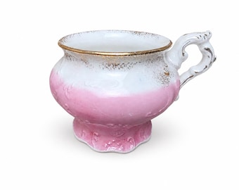 Vintage Pink Ombre Porcelain Open Sugar Bowl | Gold Trim | Dresden Style | Cottagecore Tableware