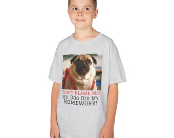 Funny Pug Teen T-Shirt – My Dog Did My Homework