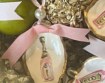 Pearls and Prosecco Bridal Party Favor Handcrafted Oyster Shell