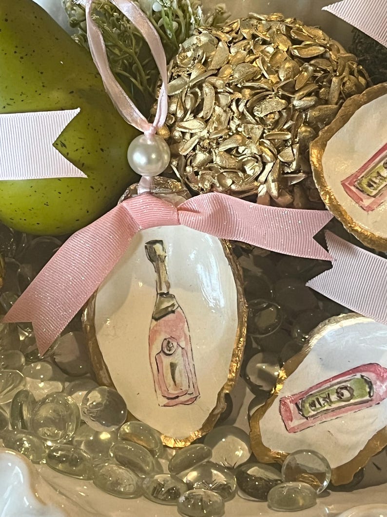 Pearls and Prosecco handcrafted oyster shell bridal favor
