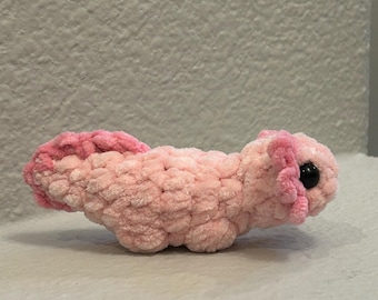 Handmade Pink Crochet Baby Axolotl Amigurumi