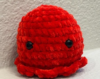 Handmade Red Crochet Octopus Amigurumi