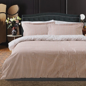 Flannelette 100% Brushed Cotton Quilt Duvet Cover Bed Set Single Double King
