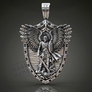 Saint Michael Archangel Necklace: Catholic Medal, Guardian Protector Charm