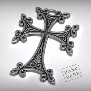 Khachkar Necklace Armenian Cross, Christian Amulet, Heritage Pendant, Spiritual Protection, Handmade Faith Jewelry, Meaningful Gift