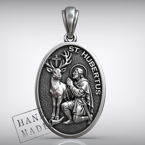 Saint Hubert Medal Pendant: Christian Hunter, Wildlife Blessing