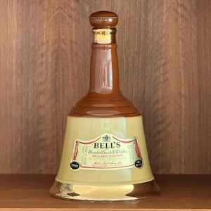 Vintage Bell’s Scotch Whisky Decanter – Wade Ceramic Bell Bottle – EMPTY – 1970s Collectible Barware