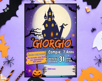 Invito Digitale Compleanno/ Halloween Theme/ Digitale e Editabile