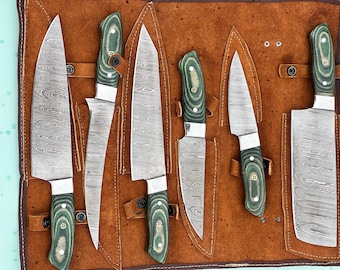 Hand Forged Damascus Chef Set, Handmade Kitchen knife Set, Chef knives, Cooking knife, Anniversary & Birthday Best Gift 2025