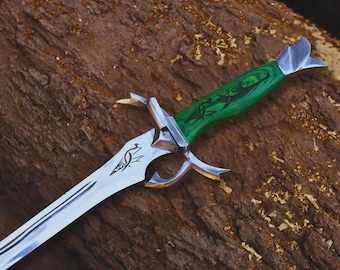 Handmade Wheel of Time Heron Mark Sword with Scabbard | Full Tang Steel Blade | Fantasy Movie Replica | Viking Medieval Gift Sword