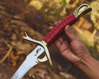 Handmade Wheel of Time Heron Mark Sword | Collectible Fantasy Replica Sword with Scabbard | Medieval Gift & Display Sword