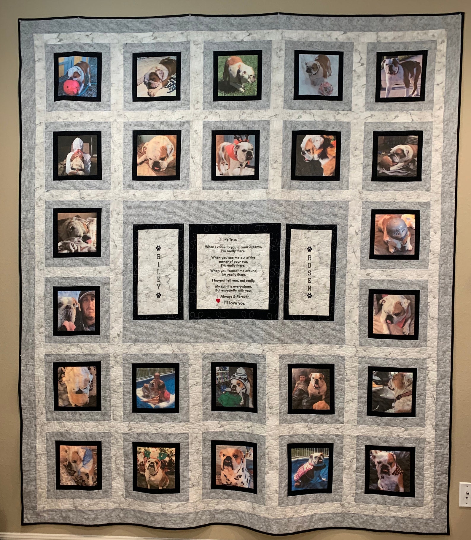 Photo Memory Quilt for Dog Lovers With 24 Pictures Etsy