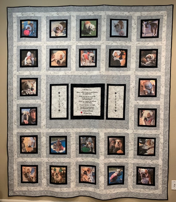 Photo Memory Quilt for Dog Lovers With 24 Pictures Etsy