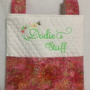 Quilted Walker Tote Bag with Name and Flag, 15 x15 "
