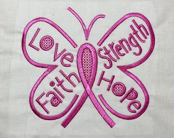 Embroidered Cancer Sayings Quilt Blocks