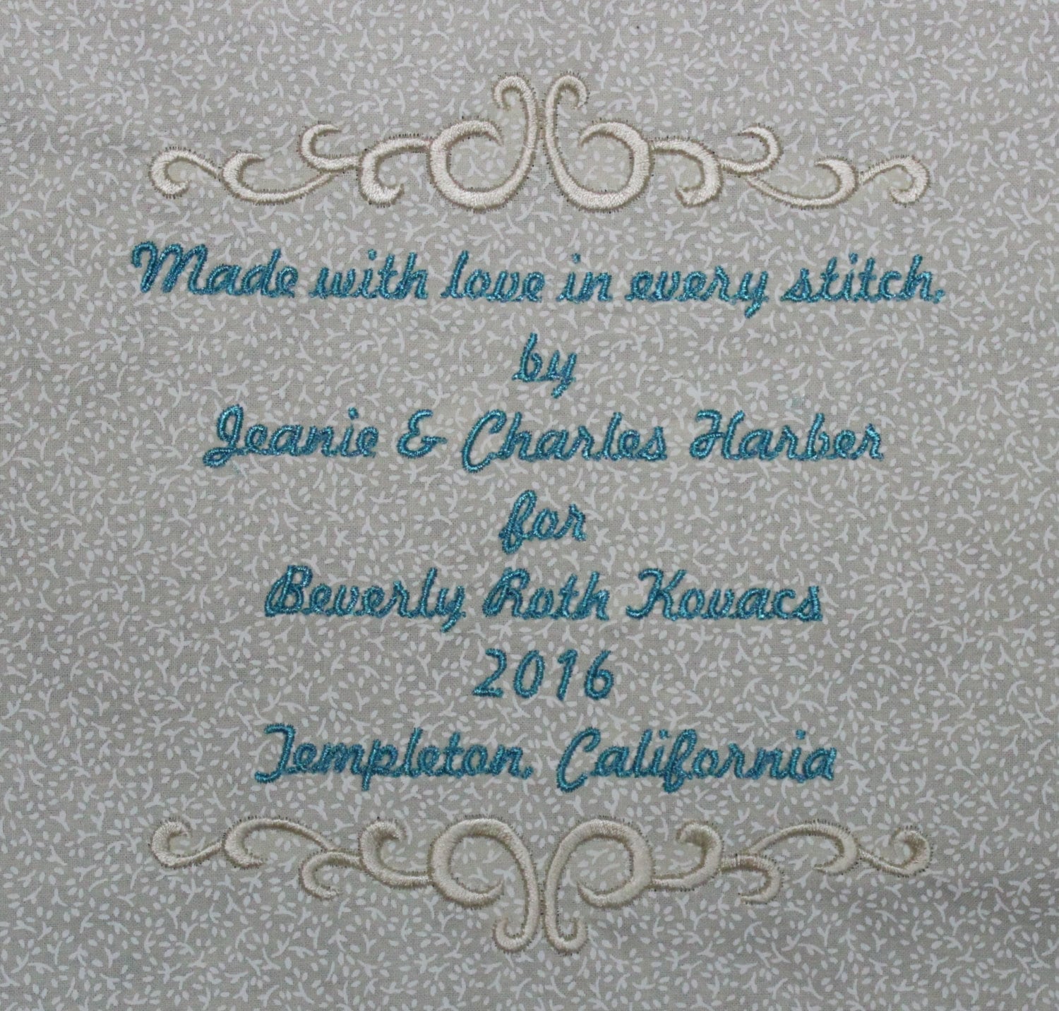 Quilt Label Custom Medium embroidered label about 51/2 Etsy