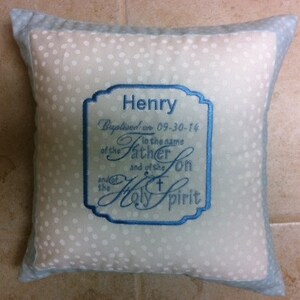 Baptism Pillow Sham personalized