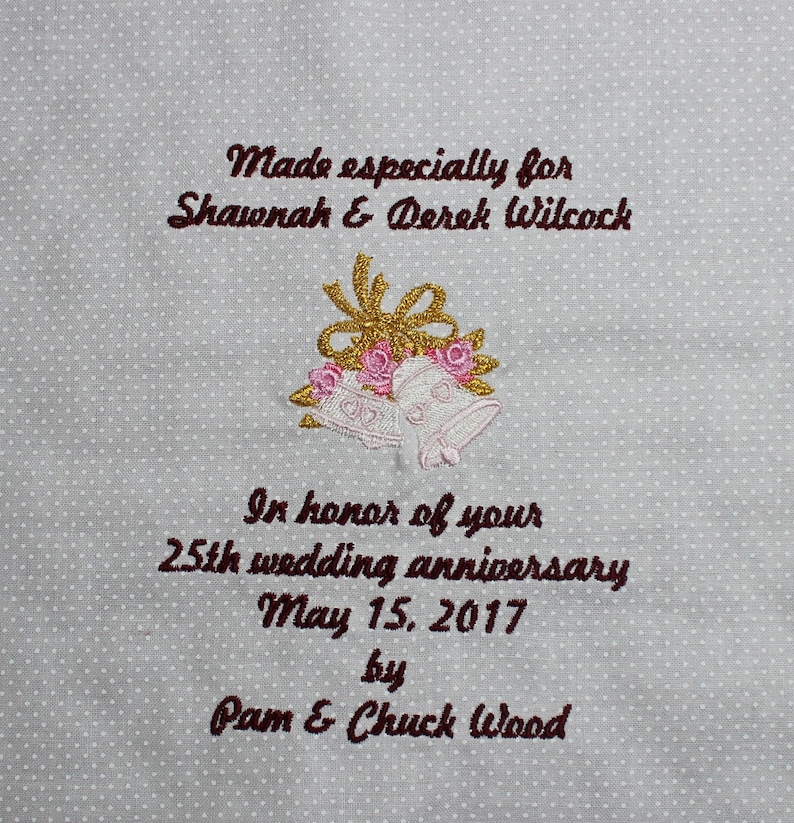 Anniversary Quilt Label Custom Medium Embroidered Label About Etsy