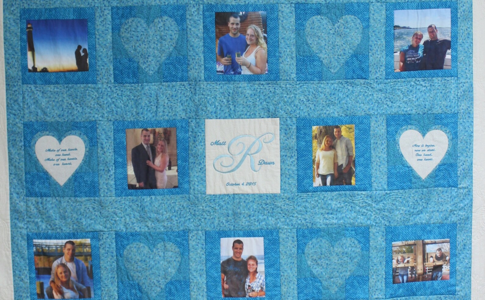 Wedding Quilt Photo Quilt Personalized for the newlyweds with Etsy