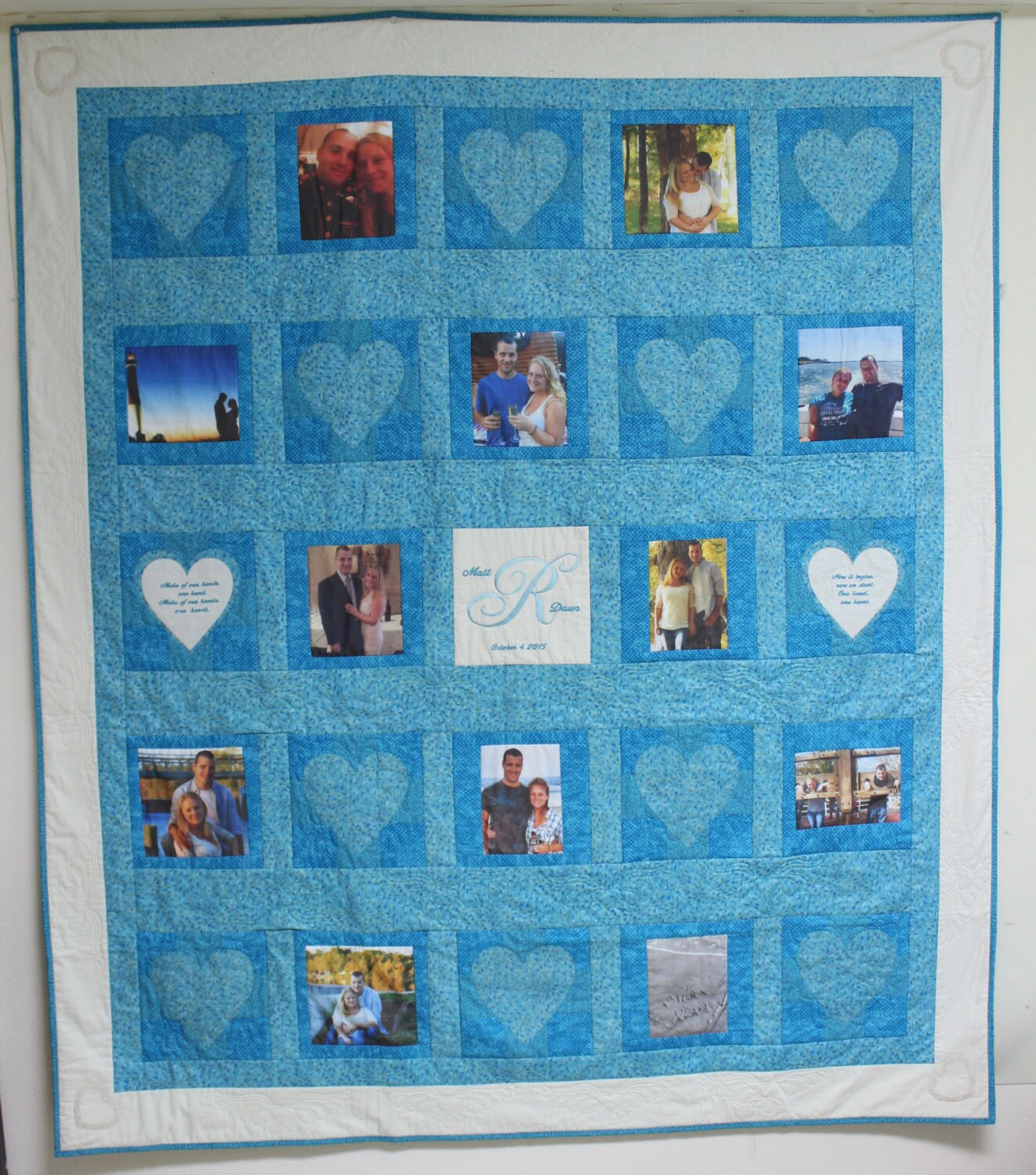 Wedding Quilt Photo Quilt Personalized for the newlyweds with Etsy