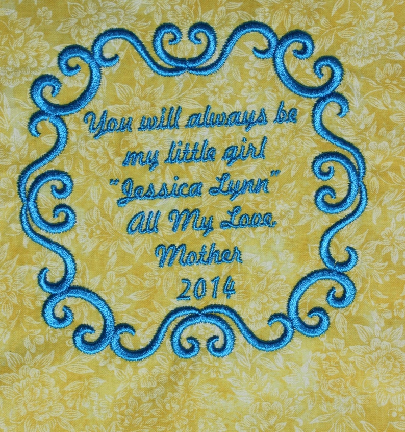 Quilt Label Custom Medium Embroidered Label With Frilly Etsy