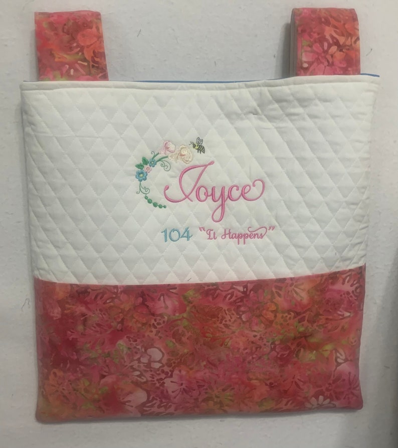 Quilted Walker Tote Bag with Name and Flower Design, 15 x15 image 9