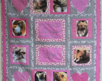 Photo Memory Quilt For Dog Lovers